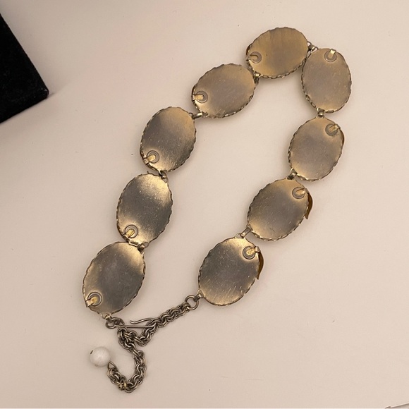 Vintage 50’s Mid Century Modern Fall Autumn Leaf Cottage Core Hook Back Necklace - Picture 6 of 8